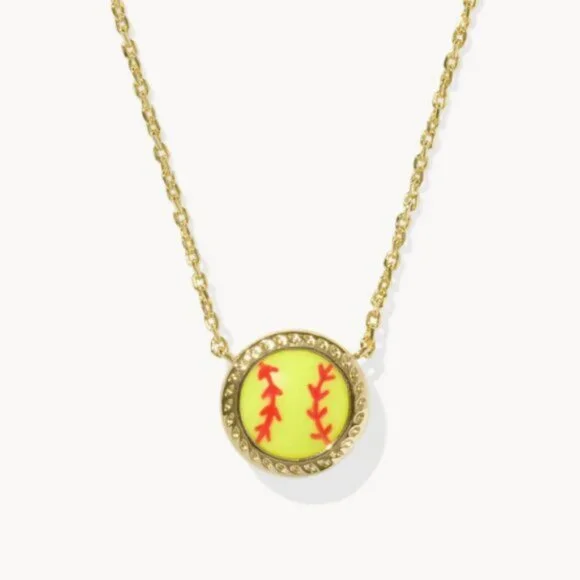 🎁Kendra Scott Softball Gold Short Pendant Necklace - Picture 2 of 3